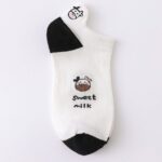 Black and White Cute Cow Design Socks
