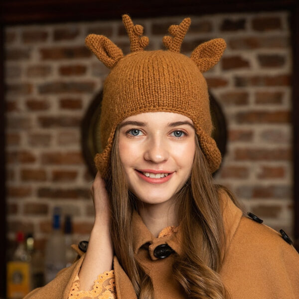 Christmas Reindeer Knitted Hat