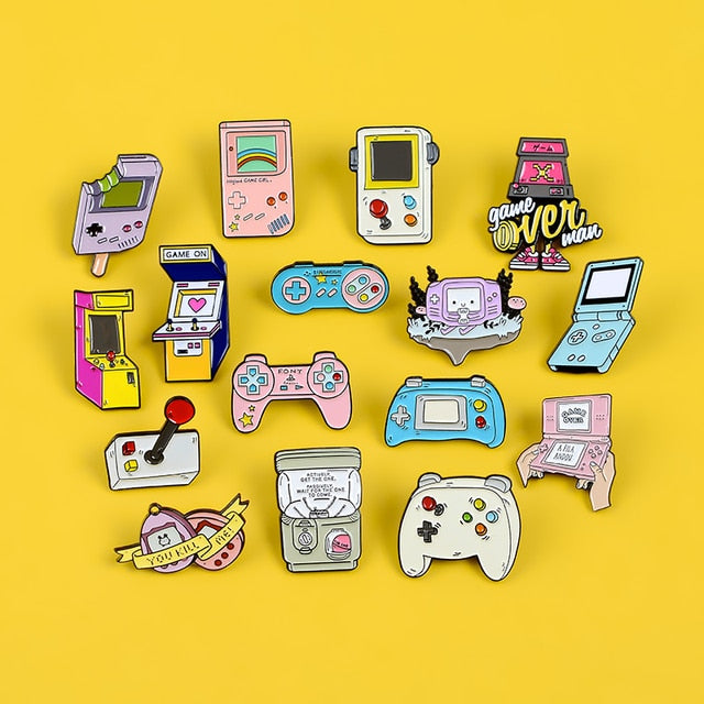 Retro Arcade Game Enamel Pins Set Collection