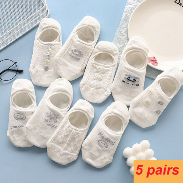 5 Pairs/Set Non Slip Cute Baby Socks